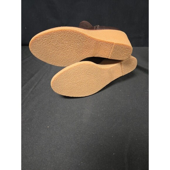 COLE HAAN Auden Waterproof Leather Wedge Ankle Boot Size 7 Chestnut Brown - Picture 6 of 6